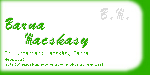 barna macskasy business card
