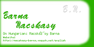 barna macskasy business card